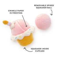 2-in-1 Cupcake Interactive Bounce Dog Toy