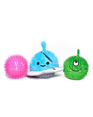 3-In-1 Spaceship + Alien + Squeaky Ball Dog Toy