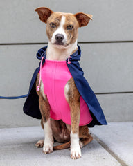 Action Jacket Pull-On Raincoat in Navy + Neon Pink (Made in NYC)