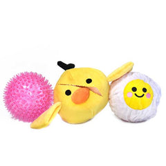 3-in-1 The Chicken + The Egg Squeaky Dog Toy